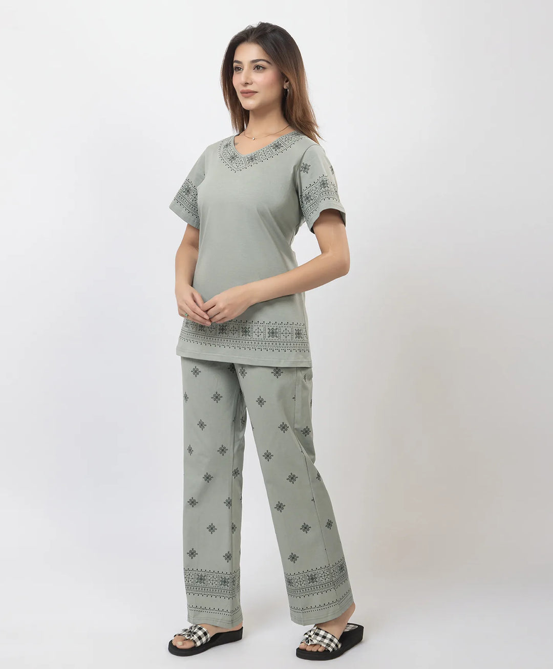 Relaxed Fit Printed Night Suit