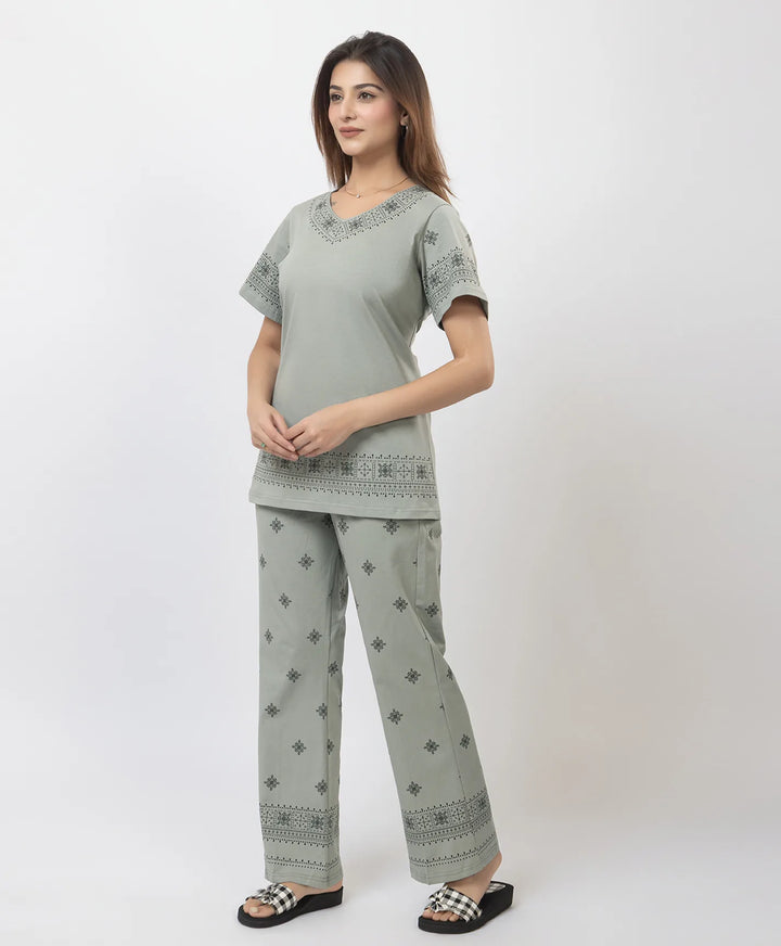 Relaxed Fit Printed Night Suit