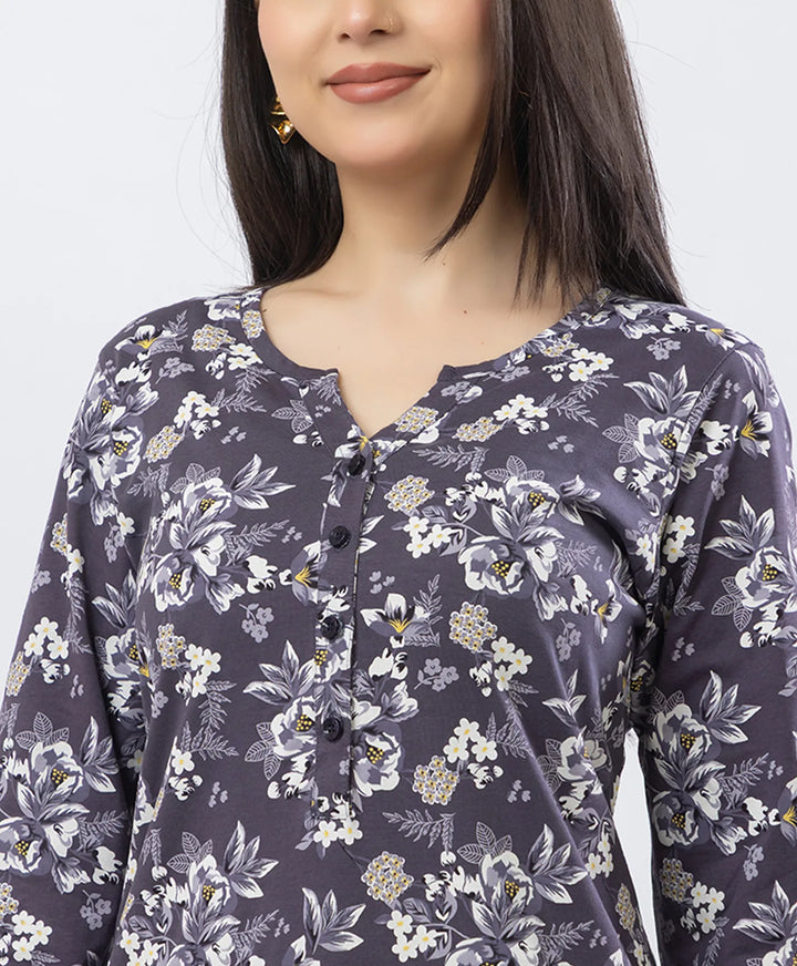Elegant Printed Kurta & Plazzo Ensemble