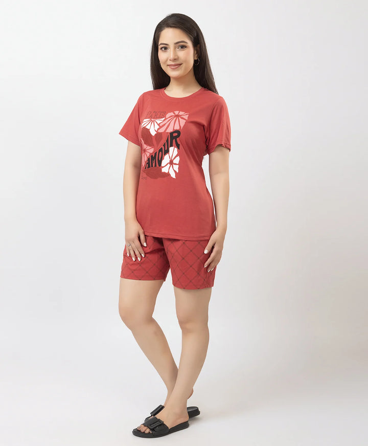 Comfortable and Trendy Graphic Tee & Shorts Set