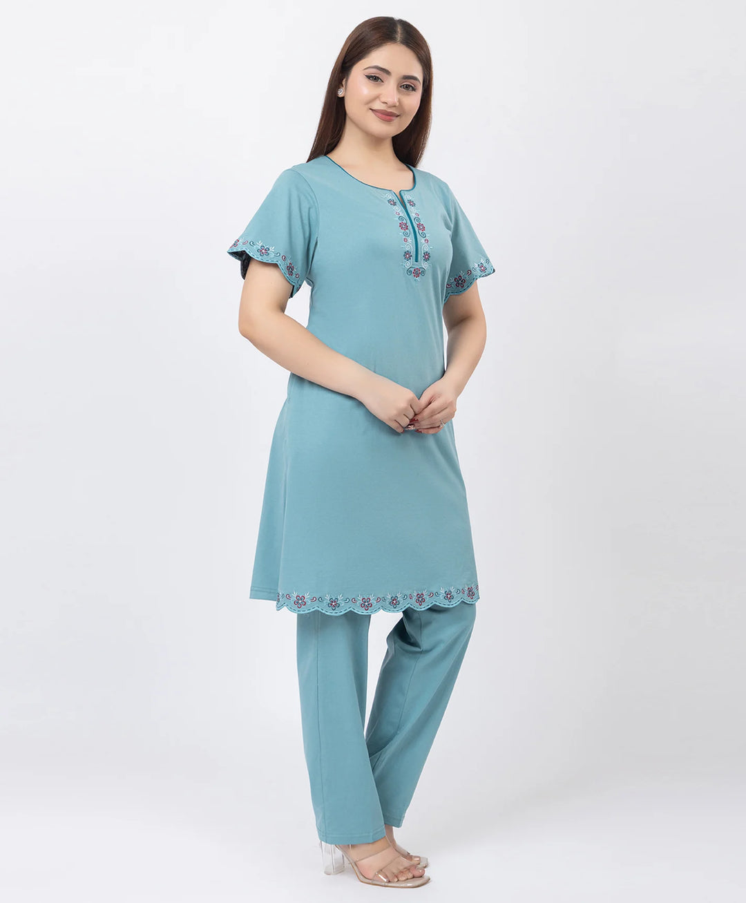 Effortless Embroidered Grace Kurta Lower Set
