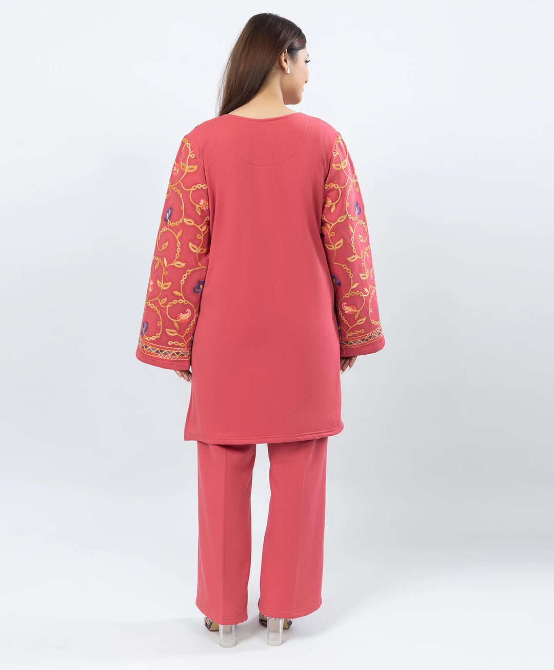 Straight Kurta Set with Kashmiri Embroidery.