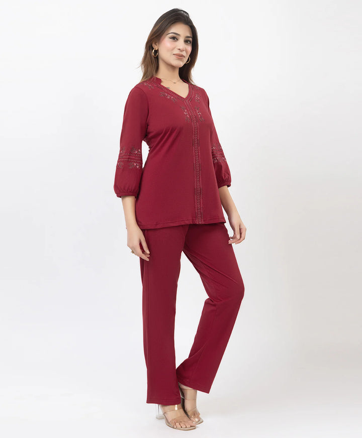 Modern Embroidered Relaxed Co-Ord Set
