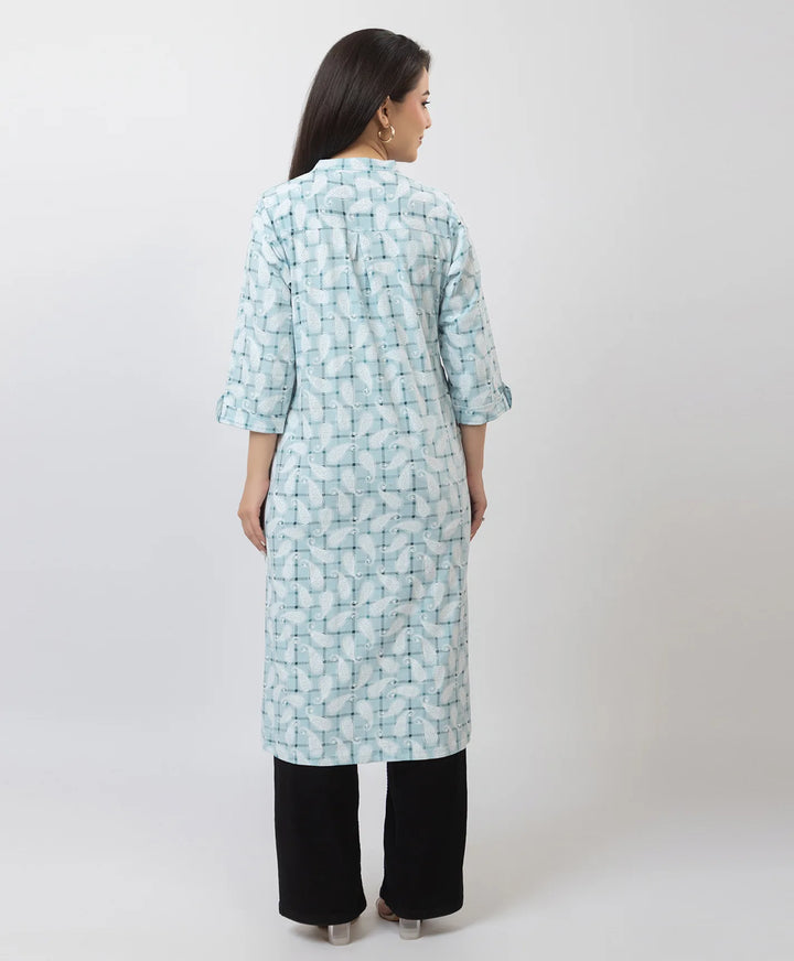 Elegant Printed Straight Fit Long Kurti