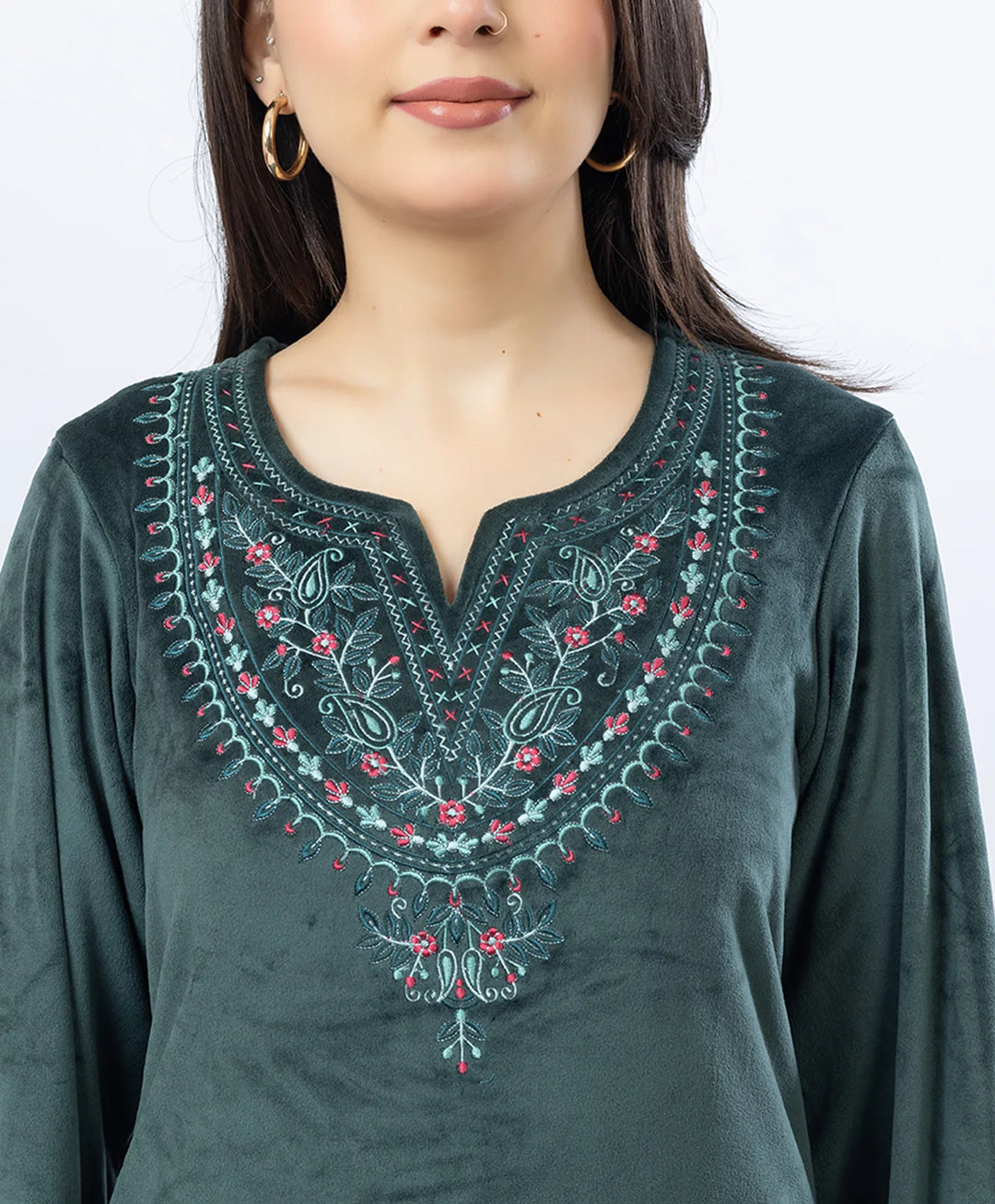 Full-Sleeves Kurta and Straight Fit Lower Set with Round Neck