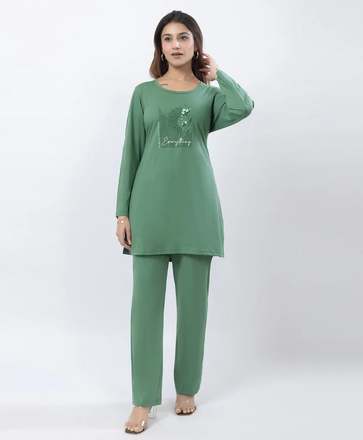 Classic Comfort Fit Printed Full-Sleeve Night Suit