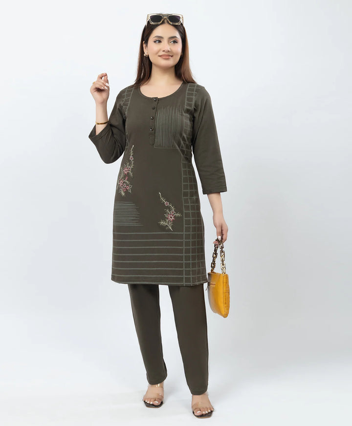 Premium Embroidered Straight Kurta Set with Pants