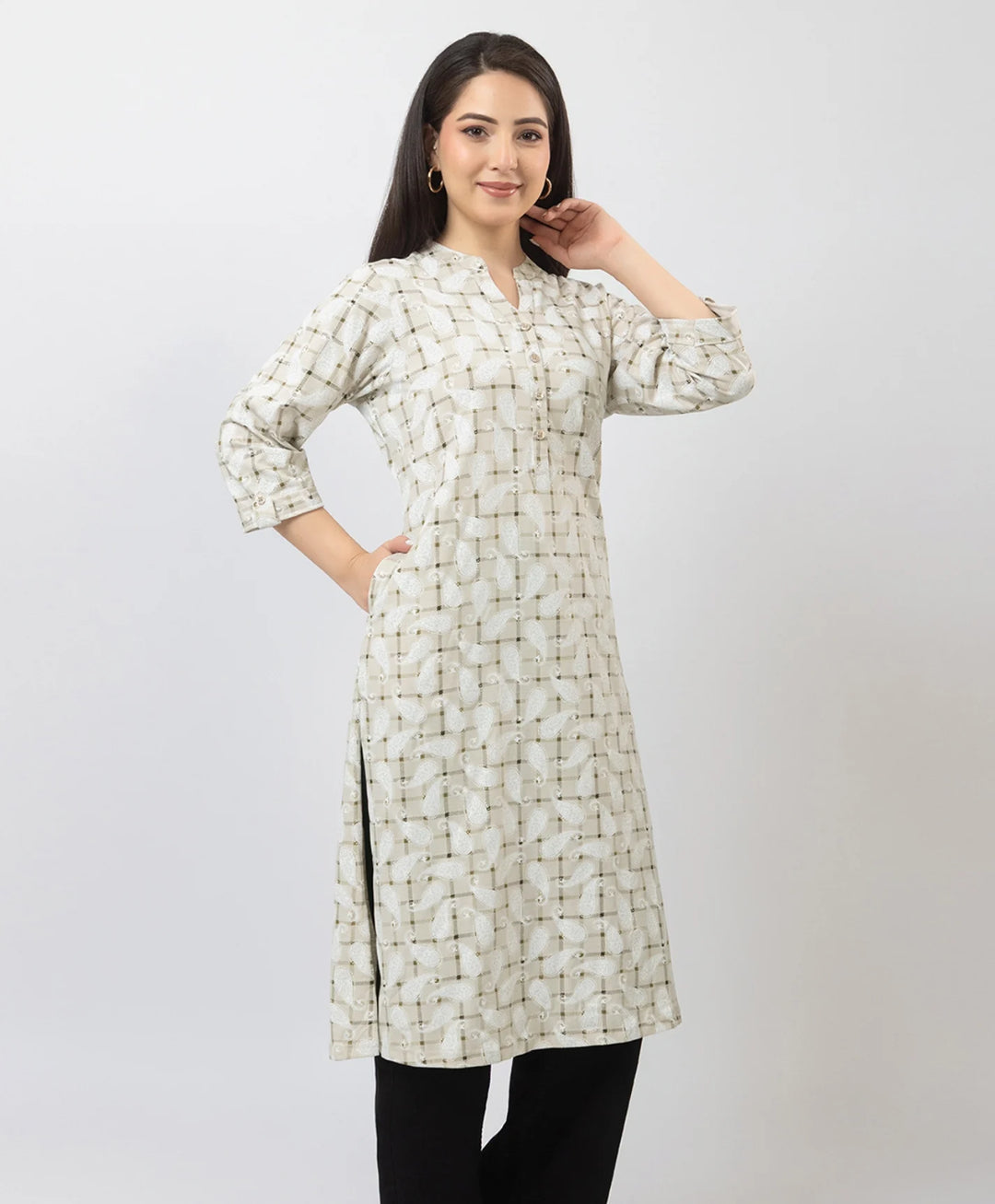 Elegant Printed Straight Fit Long Kurti