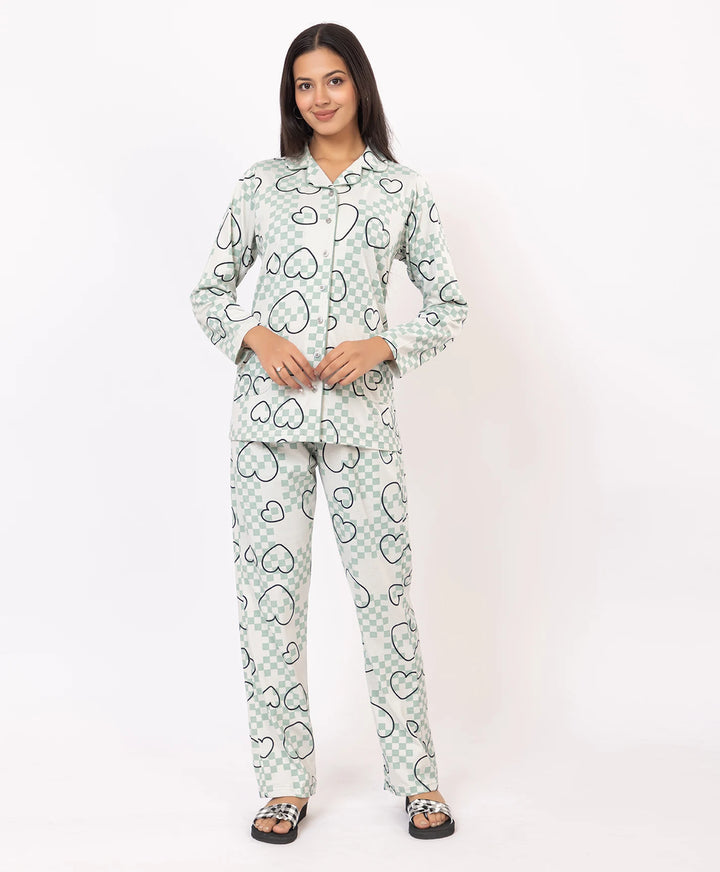 Front Open Print Loungewear
