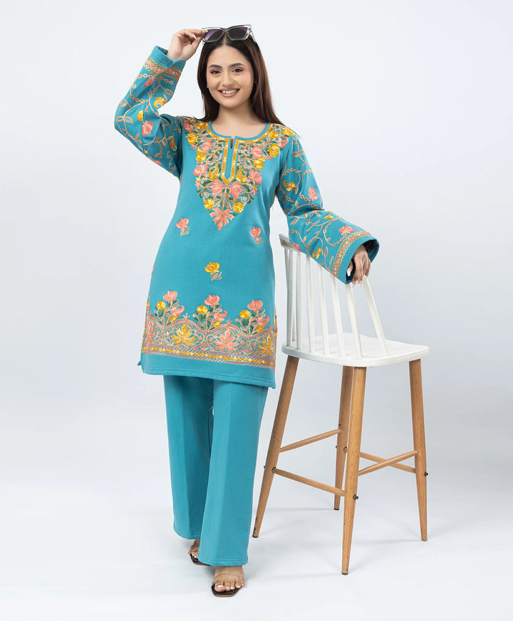 Straight Kurta Set with Kashmiri Embroidery.