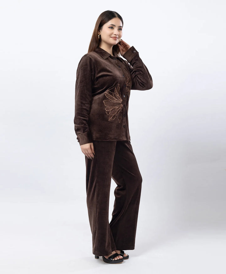 Premium Full Sleeve Casual Collar Button-Down Top and Straight Lower Co-ord Set