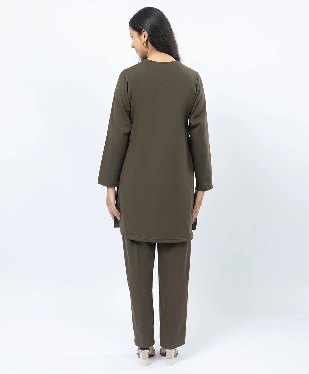 Full Sleeve Open Placket Kurta with Straight Fit Pants