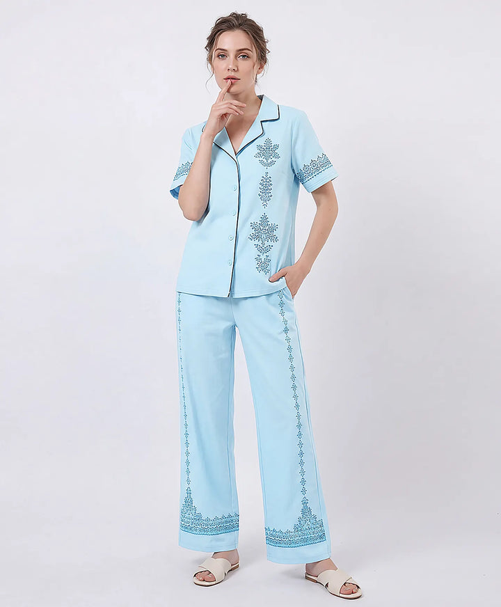 Soft Touch Front Open Night Suit