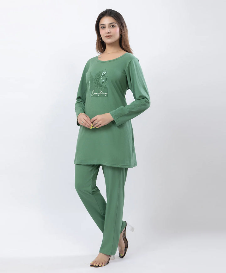 Classic Comfort Fit Printed Full-Sleeve Night Suit