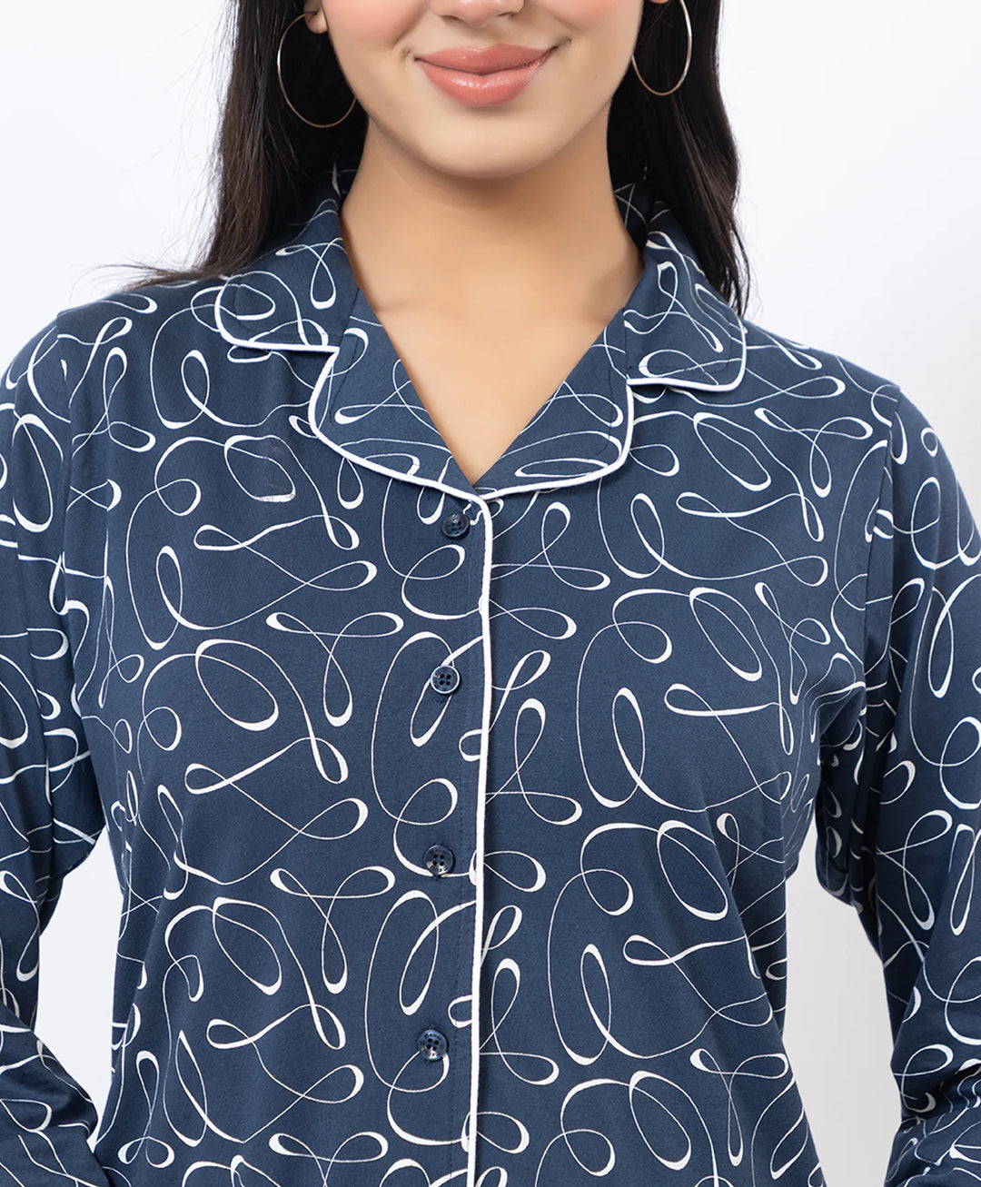 Premium Notched Collar Night Suit