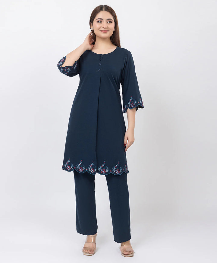 Classic Everyday Kurta Set with Embroidered Finish
