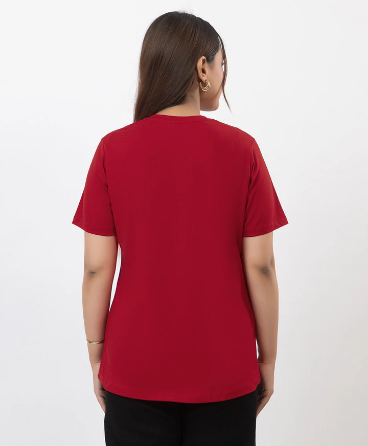 Premium Graphic Print Round Neck Short Sleeve Top