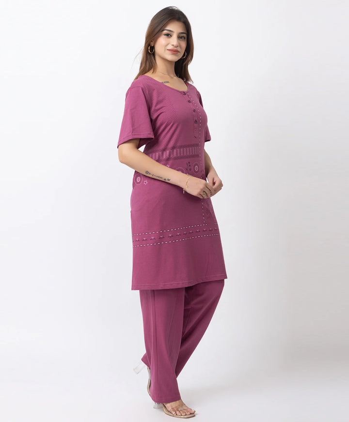 Plus Size Printed Kurta with Matching Pants
