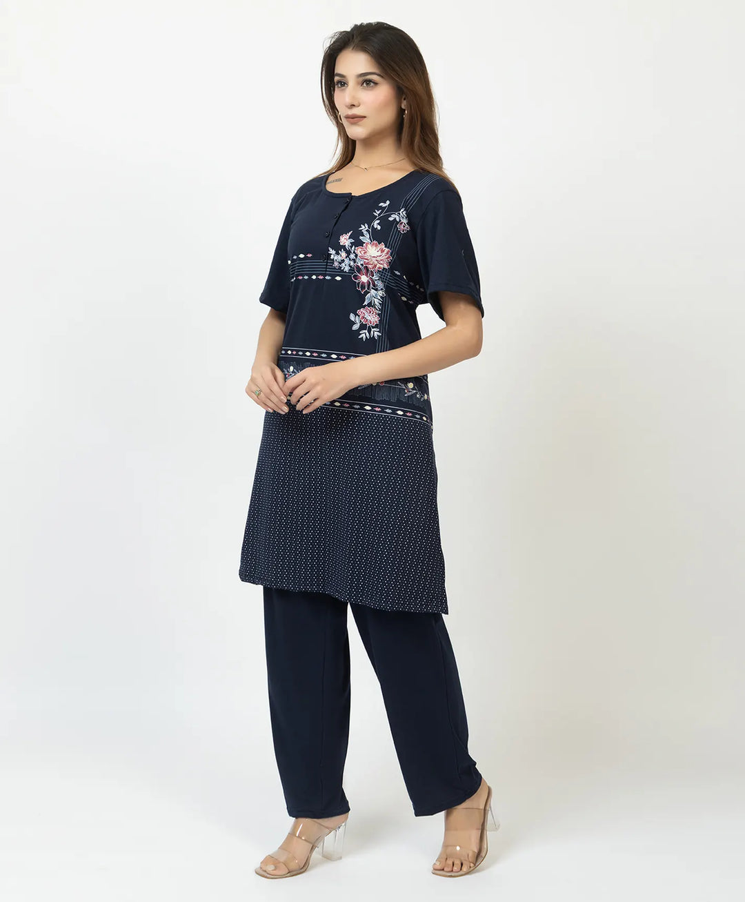 Plus Size Printed Kurta with Matching Pants
