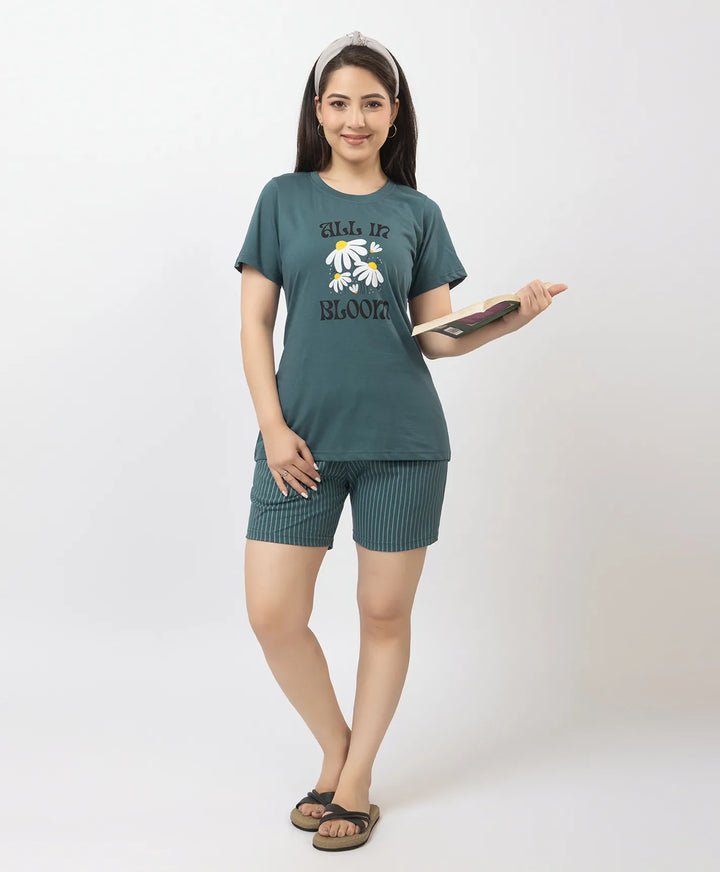 Comfortable and Trendy Graphic Tee & Shorts Set