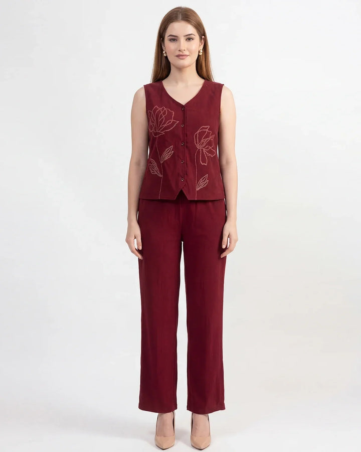 Botanical Vest Co-ord Set