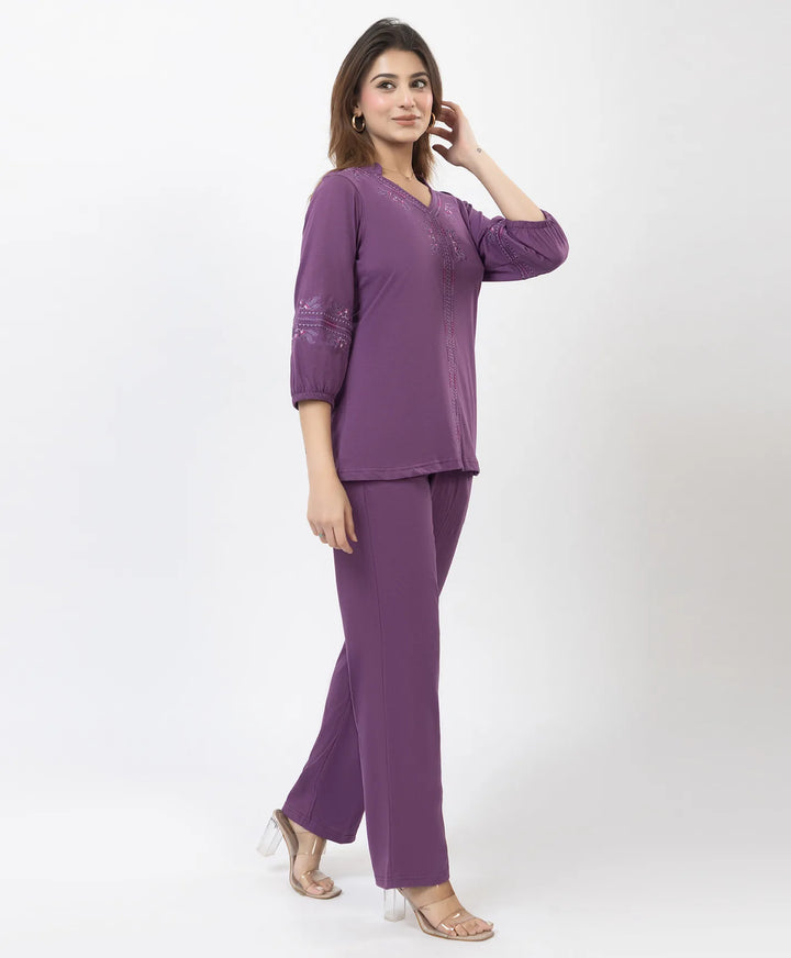 Modern Embroidered Relaxed Co-Ord Set