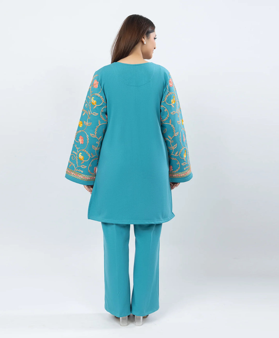 Straight Kurta Set with Kashmiri Embroidery.