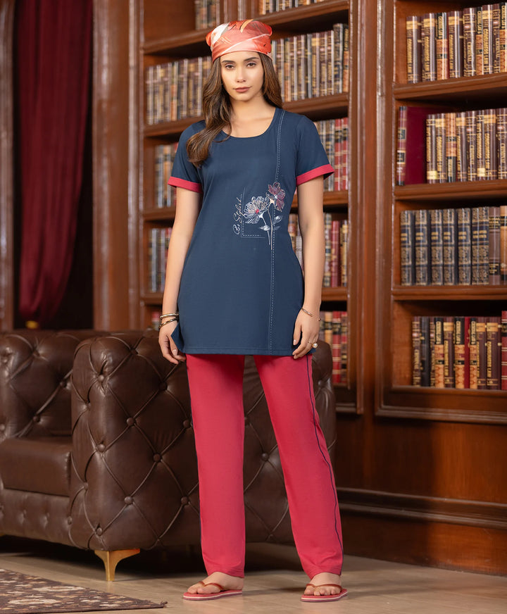 Floral Print Night Suit Set