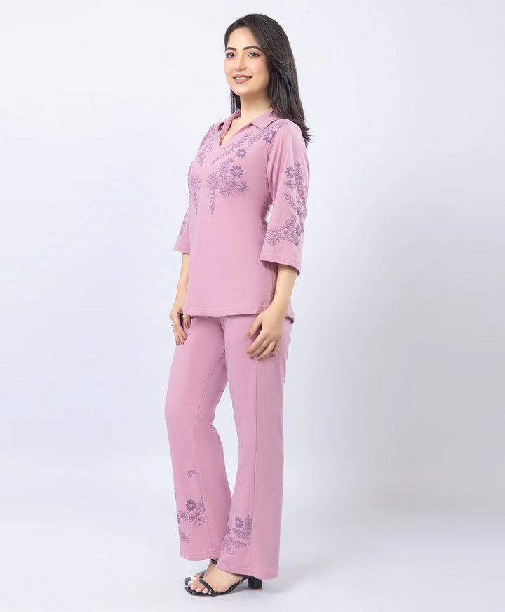 Premium V-Neck Printed Co-Ord Set