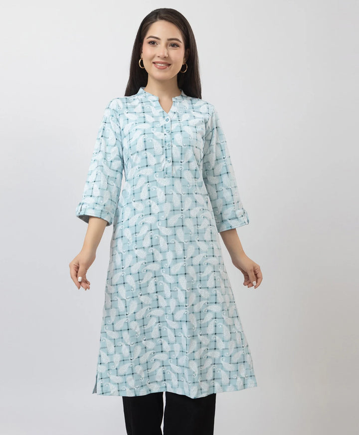 Elegant Printed Straight Fit Long Kurti