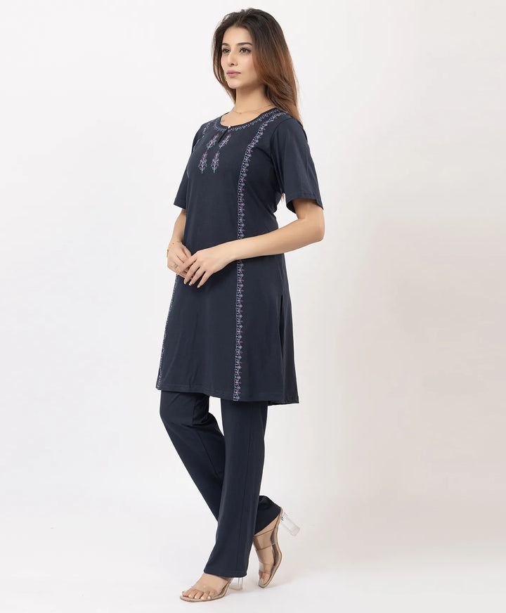Classic Embroidered Kurta with Pants
