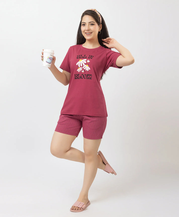 Comfortable and Trendy Graphic Tee & Shorts Set