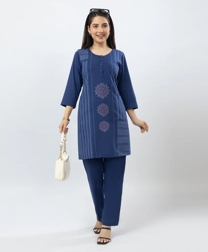 Premium Embroidered Straight Kurta Set with Pants