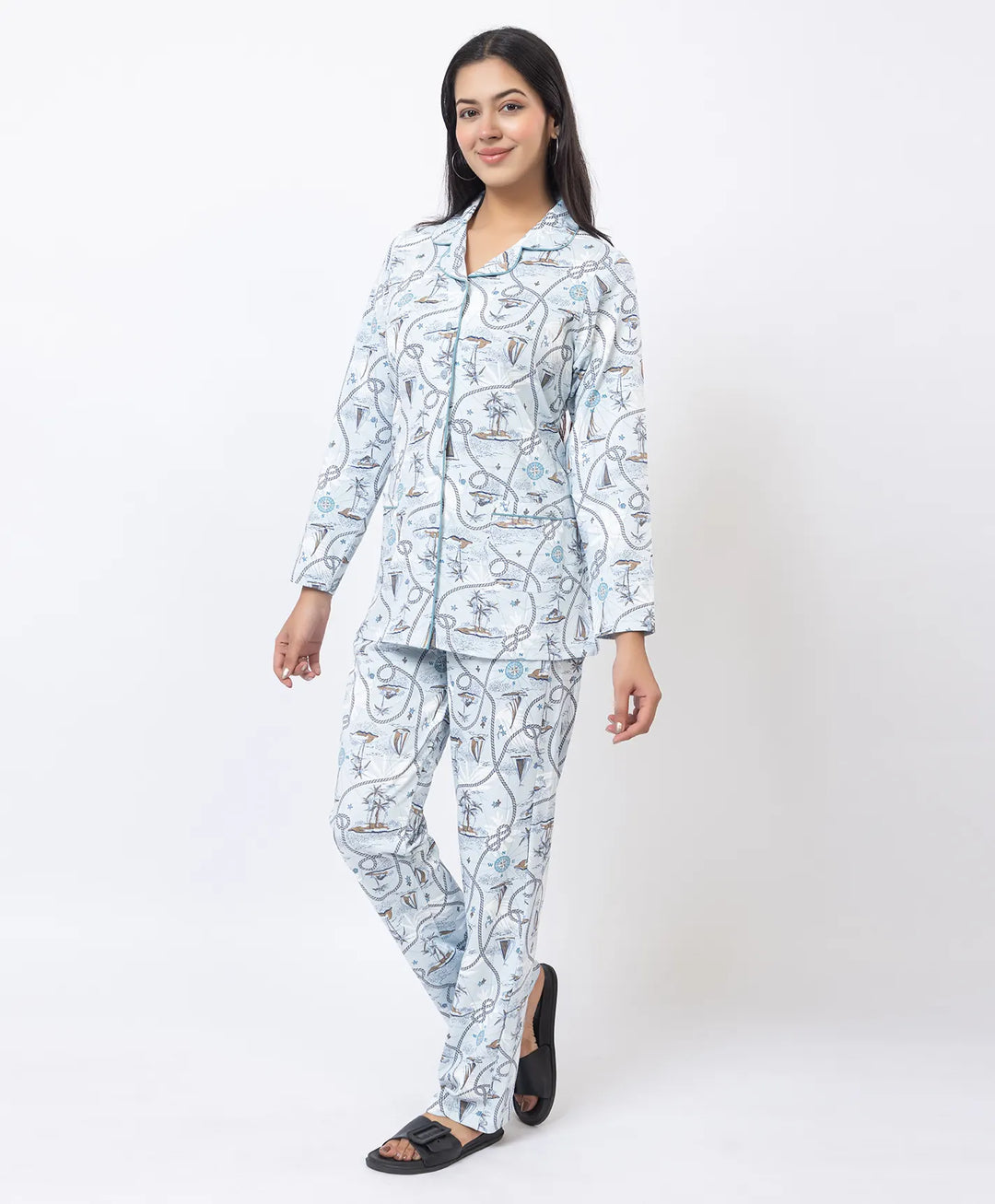 Premium Notched Collar Night Suit