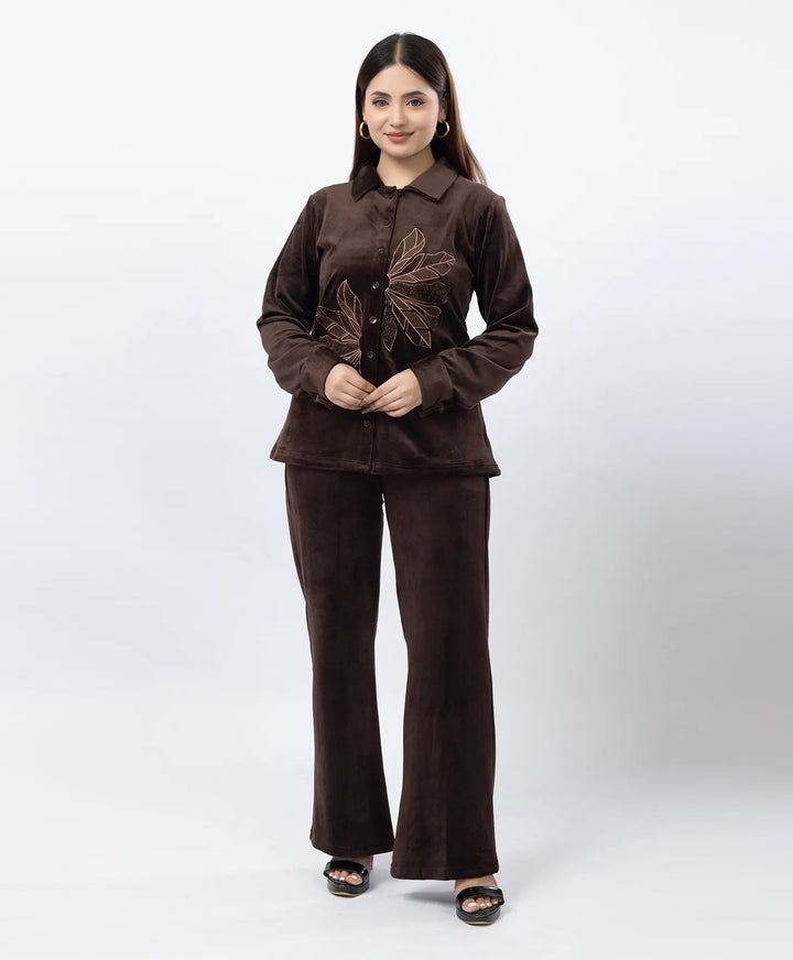 Premium Full Sleeve Casual Collar Button-Down Top and Straight Lower Co-ord Set