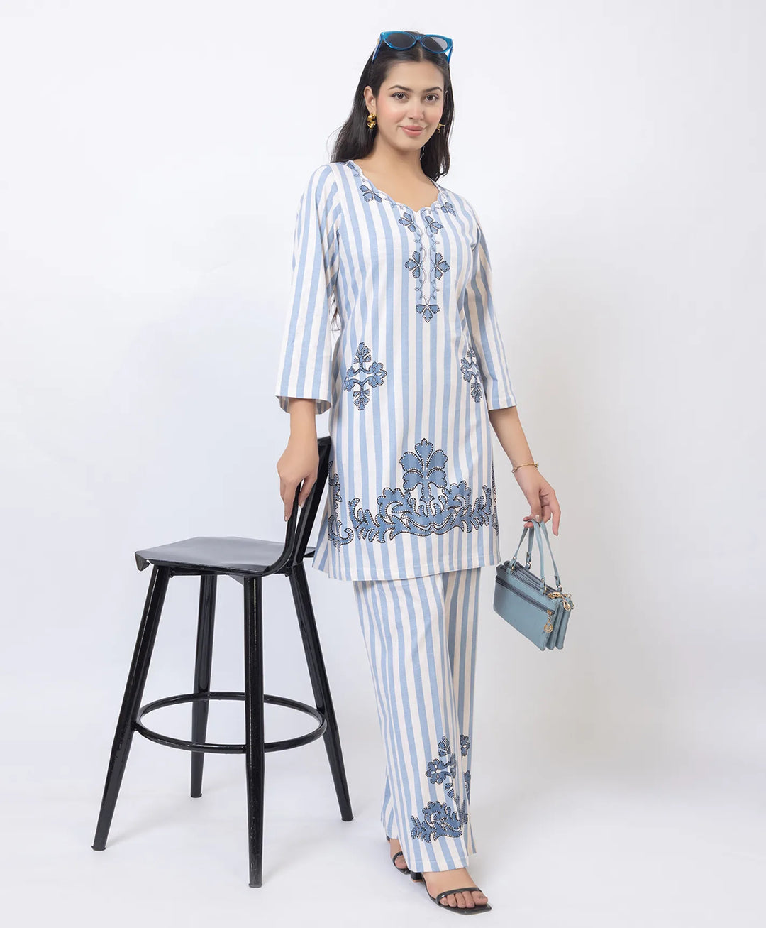 Premium Cutwork Detail Printed Kurta Set