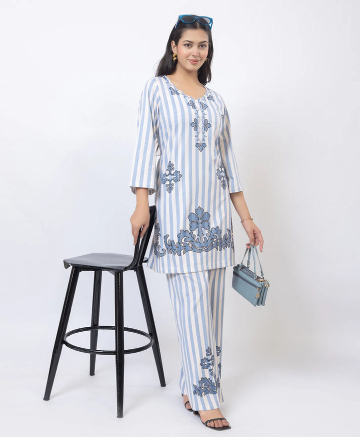 Premium Cutwork Detail Printed Kurta Set