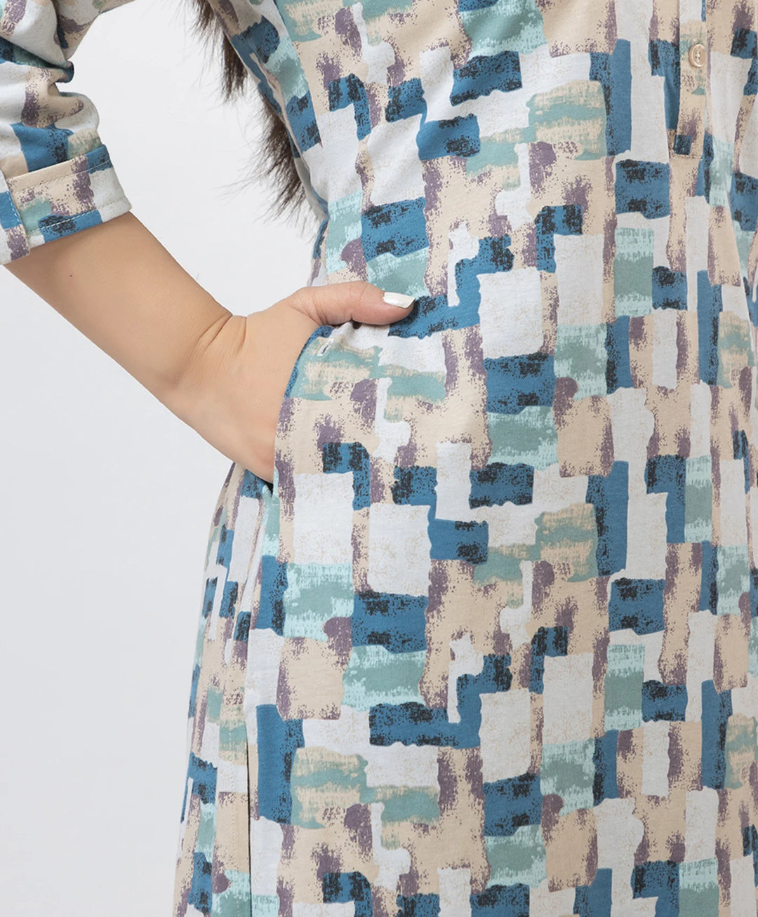 Elegant Printed Straight Fit Long Kurti