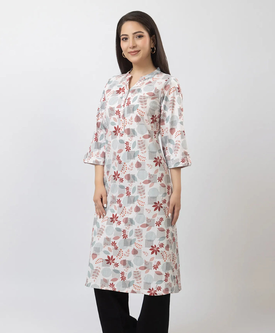 Elegant Printed Straight Fit Long Kurti