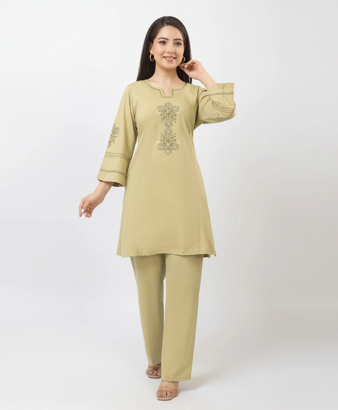 Premium Embroidered Straight-Fit Kurta Set