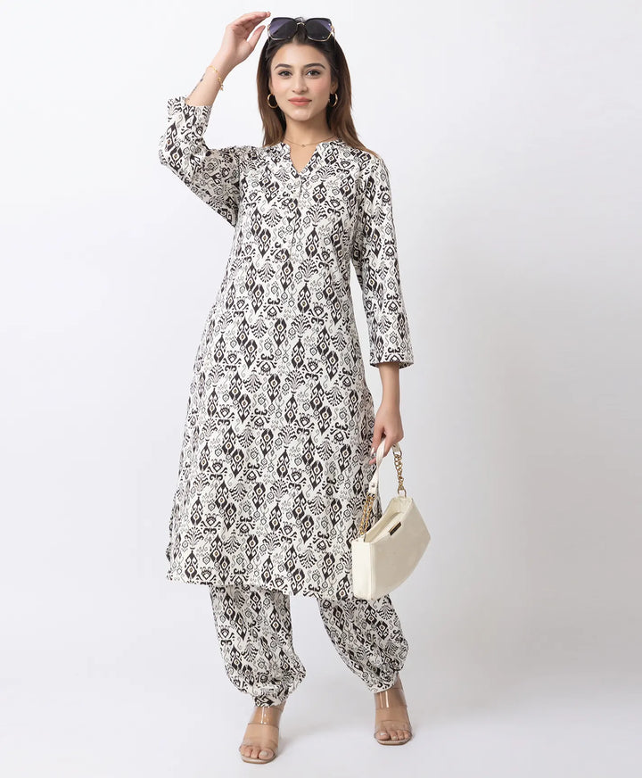Elegant Printed Afgani Suit