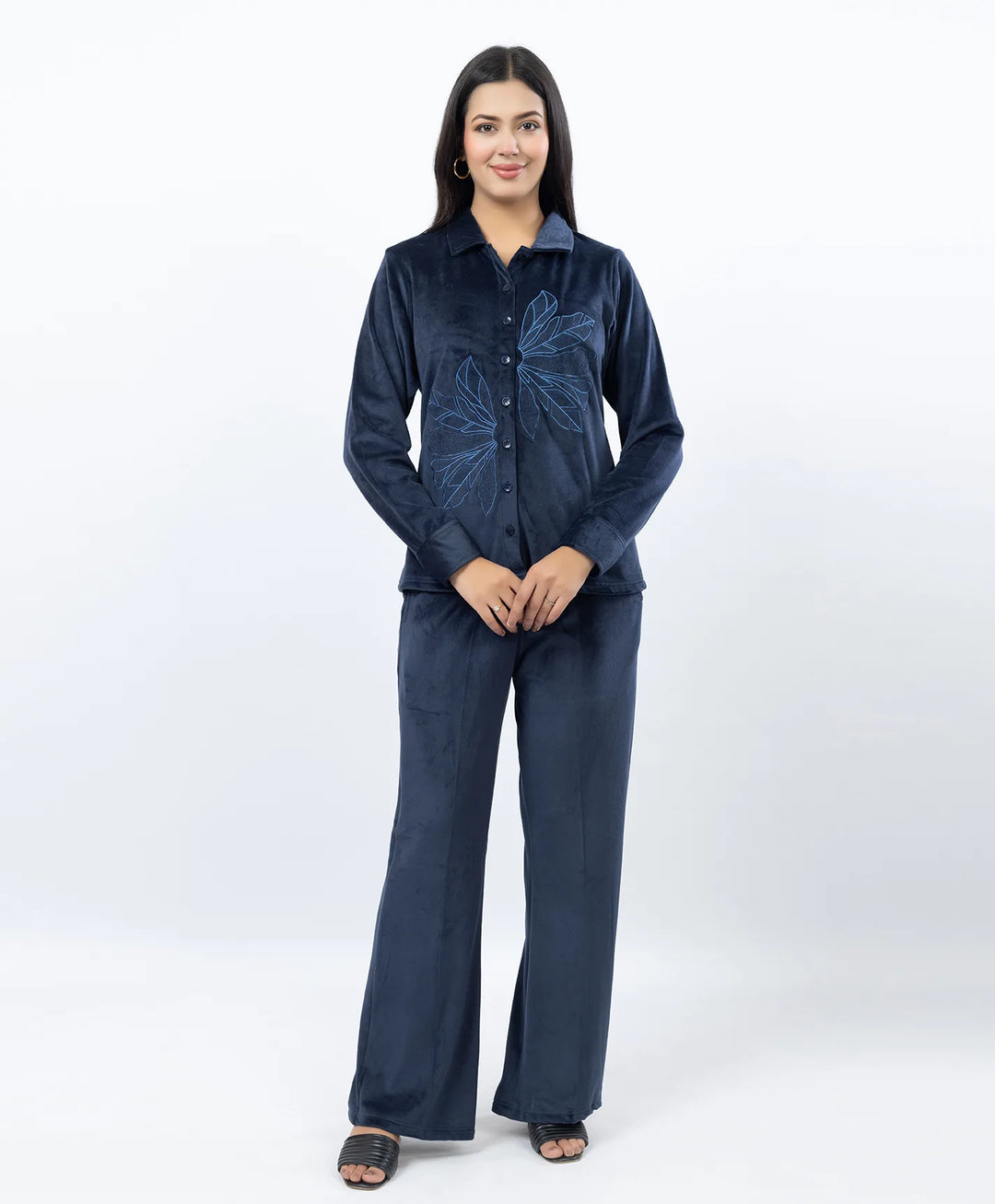 Premium Full Sleeve Casual Collar Button-Down Top and Straight Lower Co-ord Set