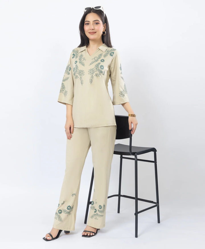 Premium V-Neck Printed Co-Ord Set