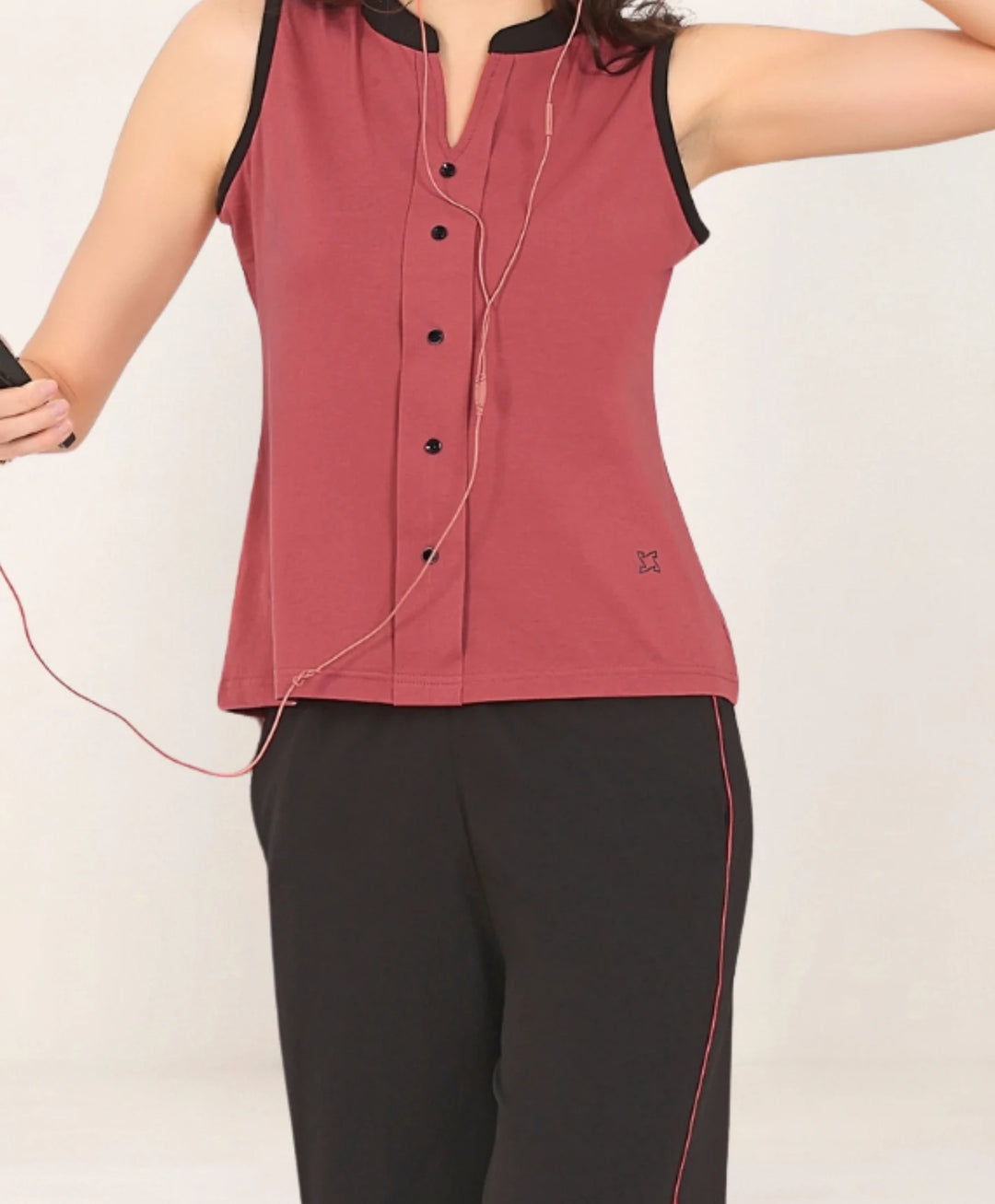 Relaxed Fit Sleeveless Capri Set