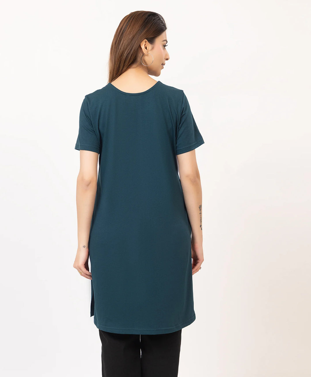 Abstract Botanical Long Top