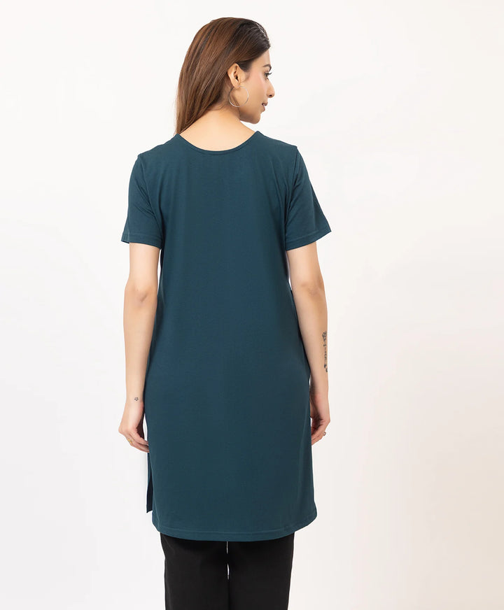 Abstract Botanical Long Top
