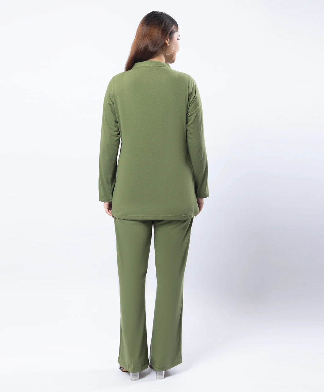 Embroidered Full Sleeve Mandarin Collar Co-Ord Set