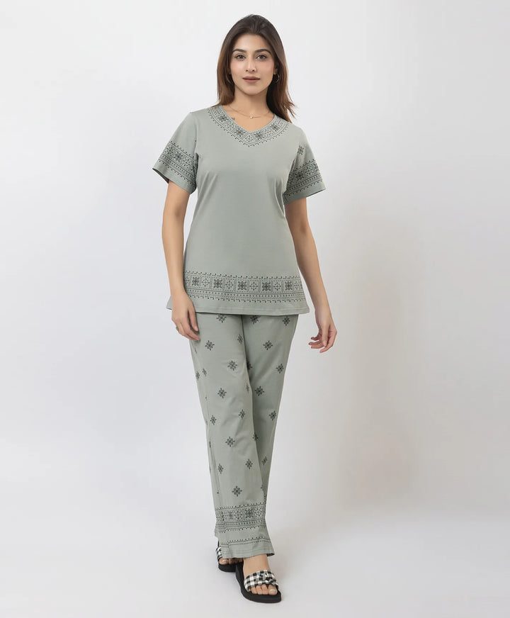 Relaxed Fit Printed Night Suit