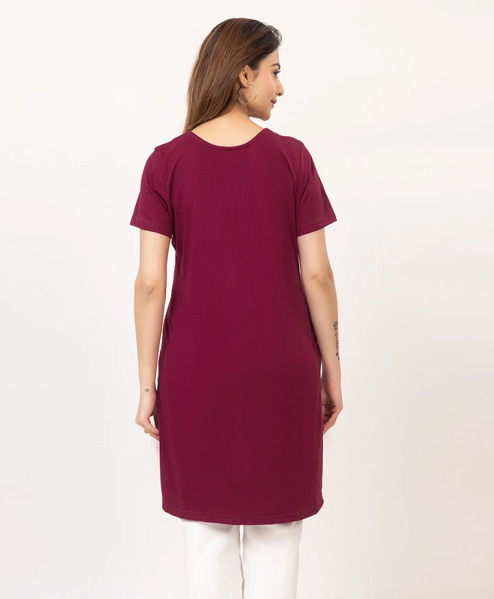 Abstract Botanical Long Top