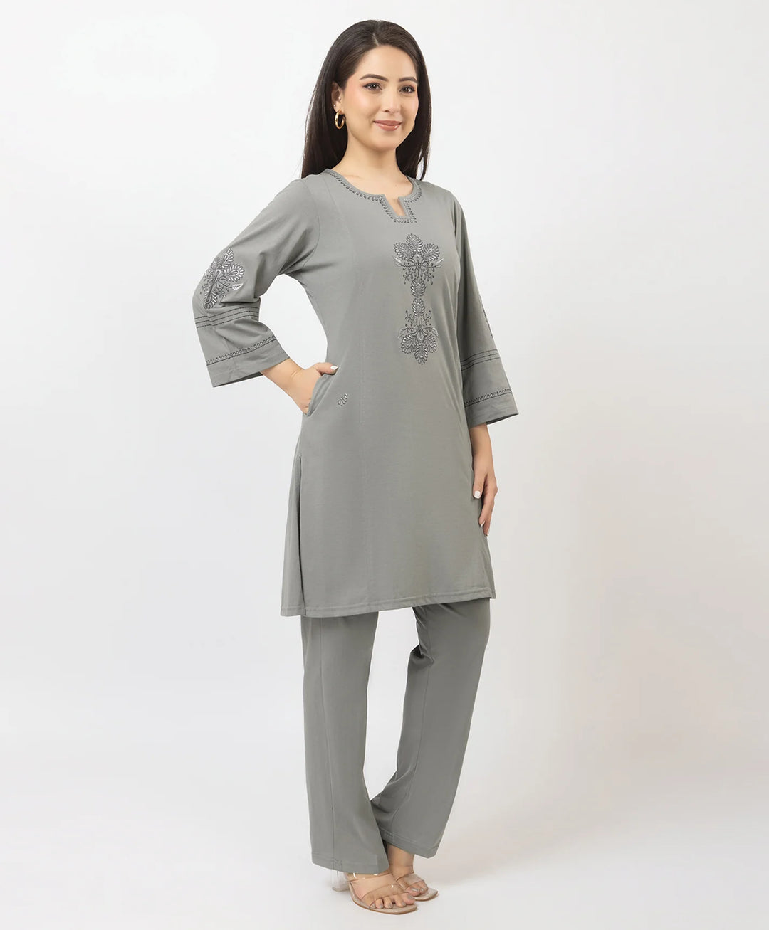 Premium Embroidered Straight-Fit Kurta Set